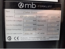 Transpaleta Electrica mb forklift EPT20-20WAL (Litio) - 3395002 | Europea de Carretillas
